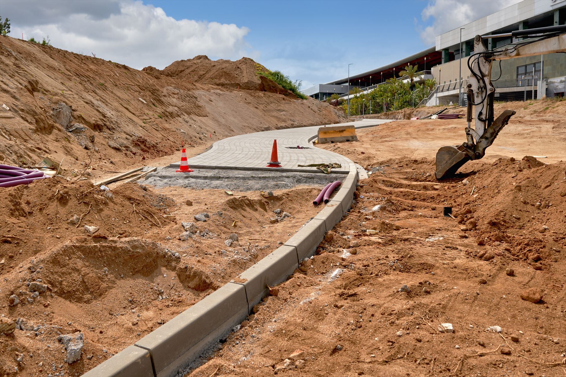 大規模な造園土木の現場